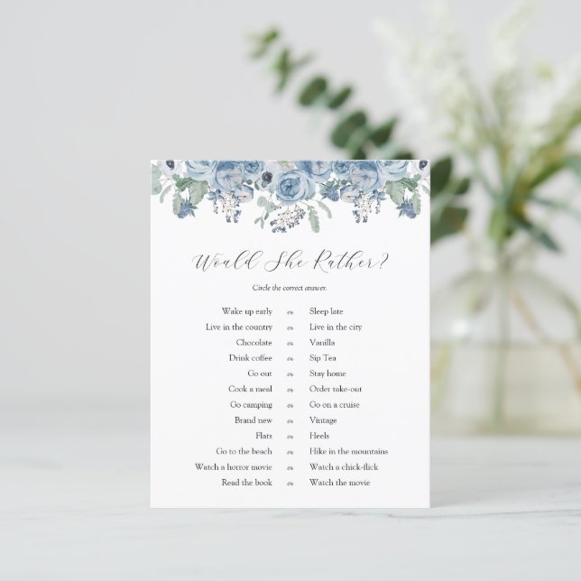 Blauwe Floral Bridal zou ze liever een spelletje s (Staand voorkant)