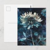 Blauwe Floral Briefkaart (Voorkant / Achterkant)