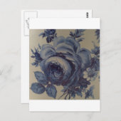 Blauwe Floral Briefkaart (Voorkant / Achterkant)