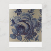 Blauwe Floral Briefkaart (Voorkant)