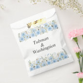 blauwe Floral bruiloft Bedankzakje (Gezegeld)