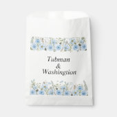  blauwe Floral bruiloft Bedankzakje (Voorkant)