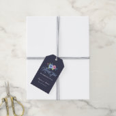  blauwe Floral bruiloft Dank je cadeau Label Cadeaulabel (Met Touw)