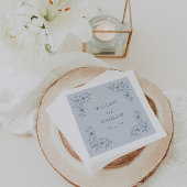  blauwe Floral bruiloft Servet