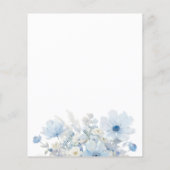 Blauwe Floral Budget 60e uitnodiging op de verjaar Flyer (Achterkant)