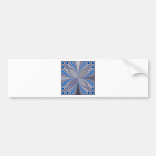 Blauwe Floral Bumpersticker