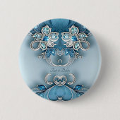 Blauwe  Floral Button (Voorkant)