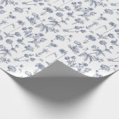Blauwe Floral Cadeaupapier (Hoek)
