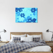 Blauwe Floral  Canvas Afdruk (Insitu (Slaapkamer))