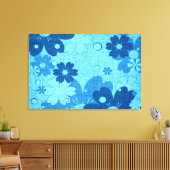 Blauwe Floral  Canvas Afdruk (Insitu (Woonkamer))