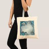 Blauwe  Floral Canvas tas (Voorkant (product))
