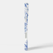 Blauwe Floral Case-Mate iPhone Case (Achterkant / Rechts)