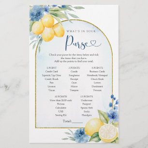 Blauwe Floral Citroen Main Squeeze Wat in Uw Porte