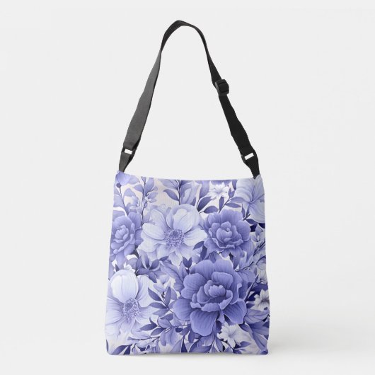 Blauwe Floral Crossbody Tas (Achterkant)