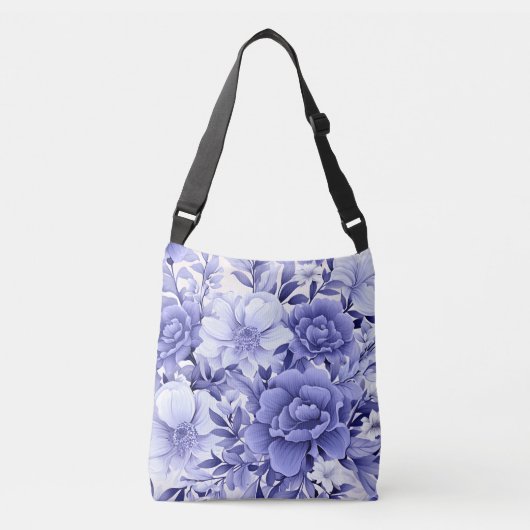 Blauwe Floral Crossbody Tas (Voorkant)