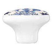 Blauwe Floral Custom Keramische knop (Zijkant)