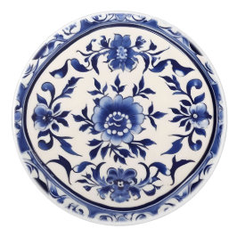 Blauwe Floral Custom Keramische knop