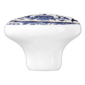 Blauwe Floral Custom Keramische knop (Zijkant)