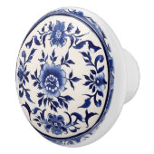 Blauwe Floral Custom Keramische knop (Rechts)