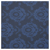 Blauwe  Floral Damask Pattern Fabric Stof (Swatch)