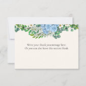 Blauwe Floral decoratie kaars Bedankkaart (Achterkant)