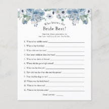 Blauwe Floral die de beste Bridal-game kent