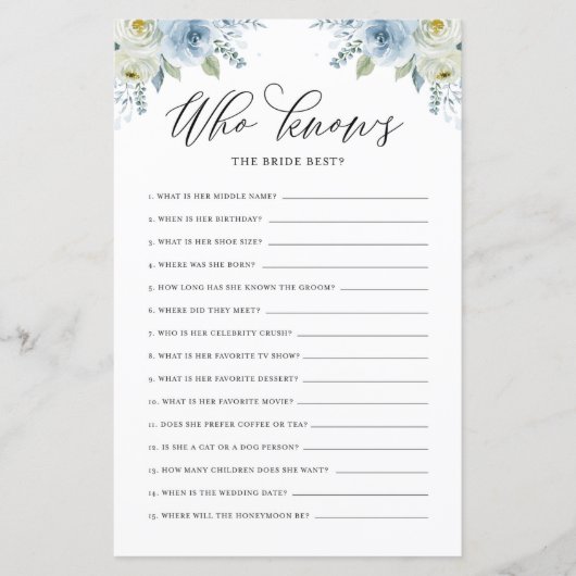 Blauwe Floral die het beste schoenspel in de Bride (Voorkant)