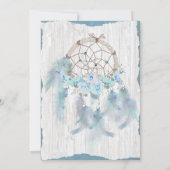 Blauwe Floral DreamCatcher BOHO Tribal Baby shower Kaart (Achterkant)