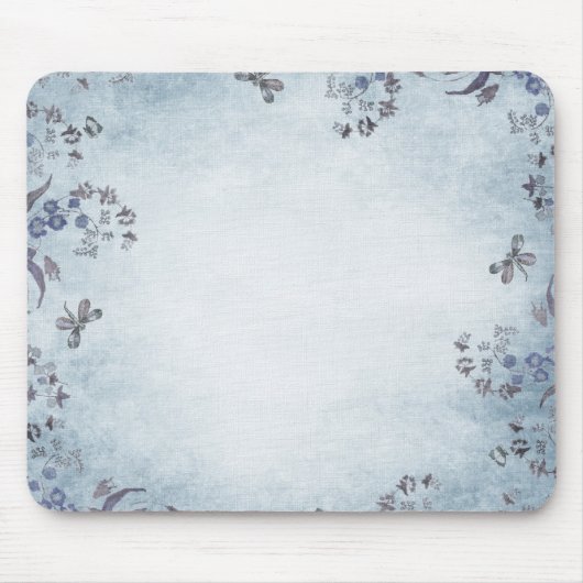 Blauwe Floral Dreams Muismat (Voorkant)