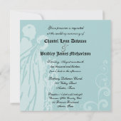 Blauwe Floral Eenmaal op een Tijdhuwelijk Uitnodi Kaart (Achterkant)