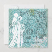  Blauwe Floral Eenmaal op een Tijdhuwelijk Uitnodi Kaart (Voorkant)