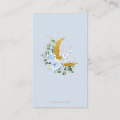 Blauwe Floral Elephant Baby shower Diaper Raffle Informatiekaartje (Achterkant)