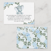 Blauwe Floral Elephant Peanut Book Request Enclosu Visitekaartje (Voorkant / Achterkant)