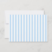 Blauwe Floral en Stripe sparen de DatumKaart Save The Date (Achterkant)