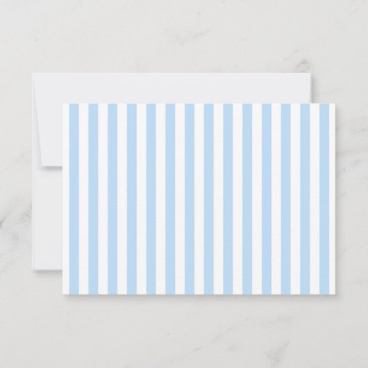 Blauwe Floral en Stripe sparen de DatumKaart Save The Date (Achterkant)