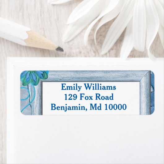  Blauwe Floral Etiket (Insitu)