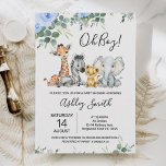 Blauwe Floral Eucalyptus Safari Baby shower Kaart<br><div class="desc">Blue Floral Eucalyptus Safari Baby shower Uitnodiging Sweet safari babydieren de baby shower-uitnodiging voor een baby met een waterverf giraffe, olifant, zebra en leeuw. Deze safari baby shower-uitnodiging bevat ook wat bladeren en wat blauwe bloemen. Deze uitnodiging is ideaal voor het veilige baby shower van een jongen voor een kleine...</div>