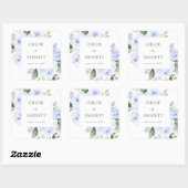 Blauwe Floral Eucalyptus Wedding Envelope Seals Vierkante Sticker (Vel)