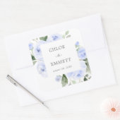 Blauwe Floral Eucalyptus Wedding Envelope Seals Vierkante Sticker (Envelop)