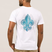 Blauwe Floral Fleur #3 T-shirt (Achterkant)