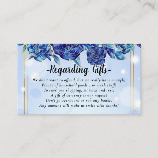 Blauwe Floral Fund In plaats van Kaarten uit het f (Voorkant)