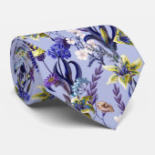 Blauwe Floral Garden Stropdas (Opgerold)