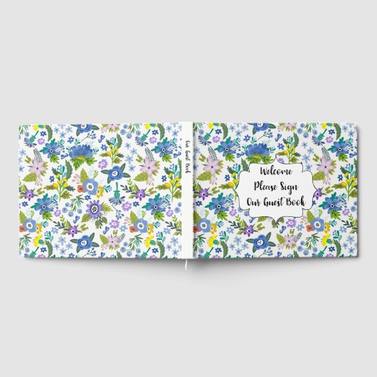Blauwe Floral Gastenboek (Volledig)