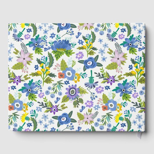 Blauwe Floral Gastenboek (Achterkant)