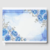 Blauwe Floral Gastenboek (Voorkant)