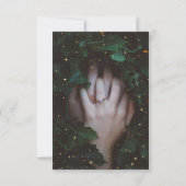 blauwe floral gold script Foto Save the Date Kaart (Achterkant)