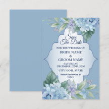 Blauwe Floral Green laat Lijst Elegant Wedding