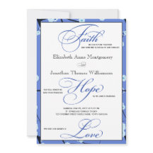 Blauwe Floral hedendaags Christelijk huwelijk