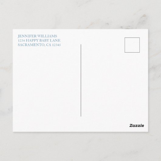  Blauwe Floral Het is een Baby shower van de Jonge Briefkaart (Achterkant)