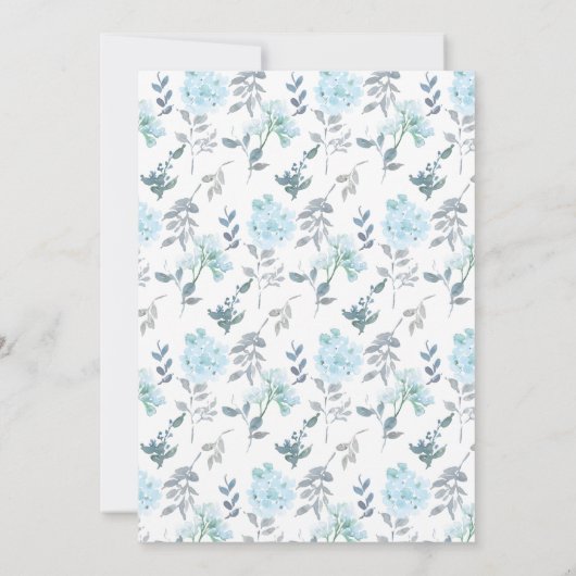  Blauwe Floral Het is een Baby shower van een jong Kaart (Achterkant)